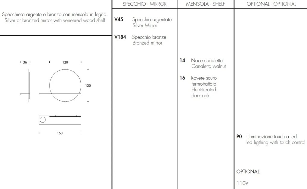 Consola suspendata cu oglinda design LUX Sunset
