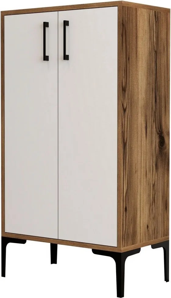 Dulap pentru pantofi Prag Walnut and White