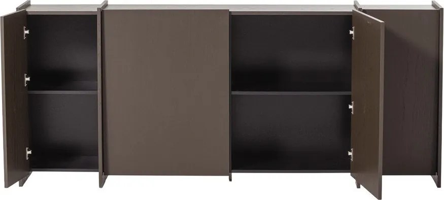 Comodă maro închis cu aspect de lemn de frasin 200x85x44 cm Brock – WOOOD