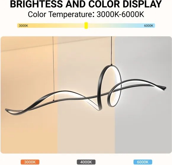 BRILAGI - Lustră LED cu funcție de dimare, suspendată pe cablu SIGNATURE LED/55W/230V 120x23 cm neagră + telecomandă