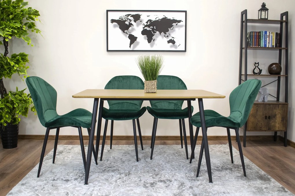 Masa de sufragerie cu blat in decor stejar WERONA 120x80