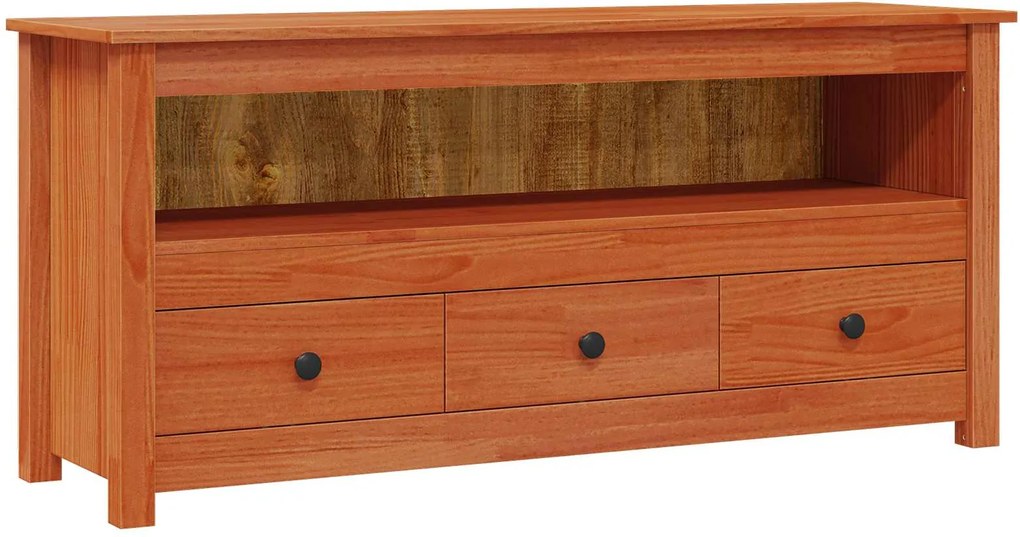 vidaXL Cabinet TV Maro Ceară 114 x 35 x 52 cm Lemn masiv de pin