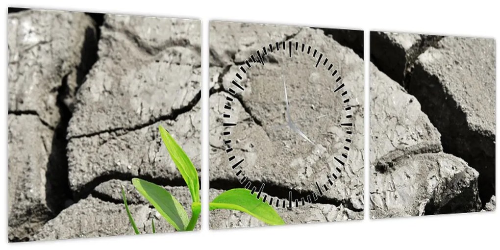 Tablou - Fisuri (cu ceas) (90x30 cm)