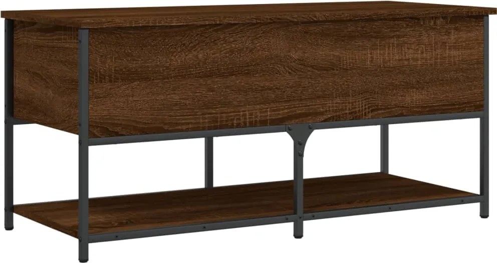 vidaXL Bancă de depozitare, stejar maro, 100x42,5x47cm, lemn prelucrat