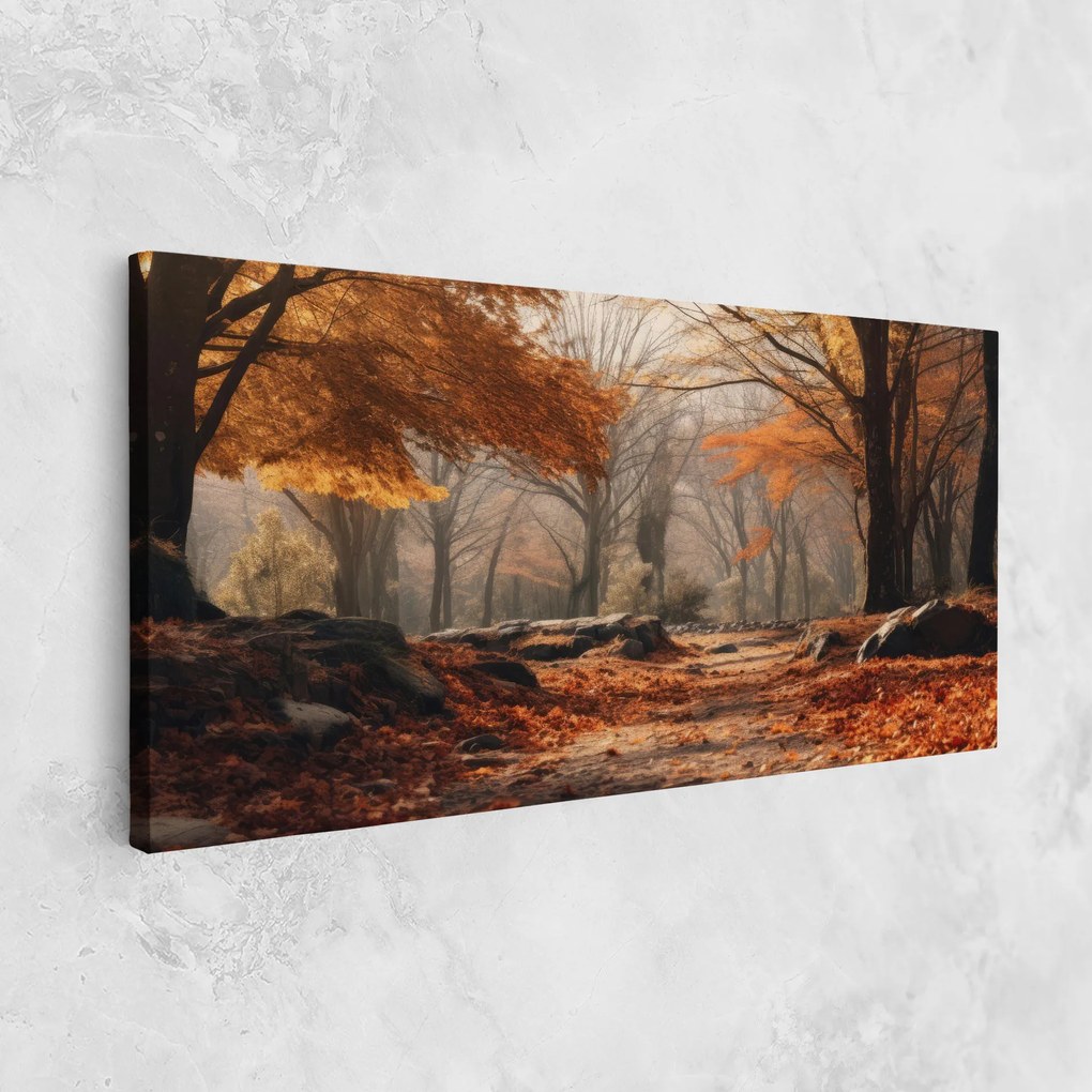 Tablou Canvas, 50x100cm, Dormitor si Living, Peisaje, Toamna, Autumn Forest