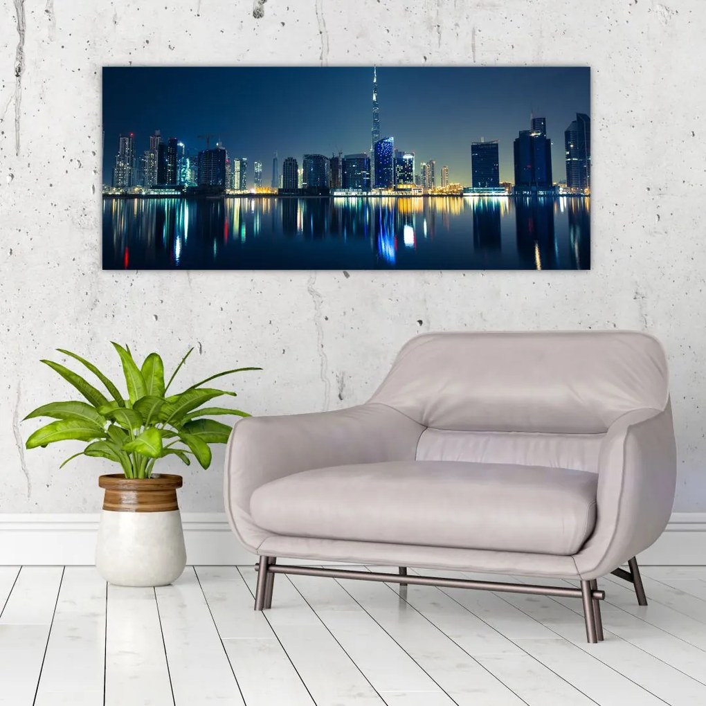 Tablou cu orașul nocturn (120x50 cm)
