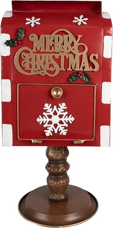 Cutie poștală decorativă vintage din metal, roșu, 27x22xH51 cm