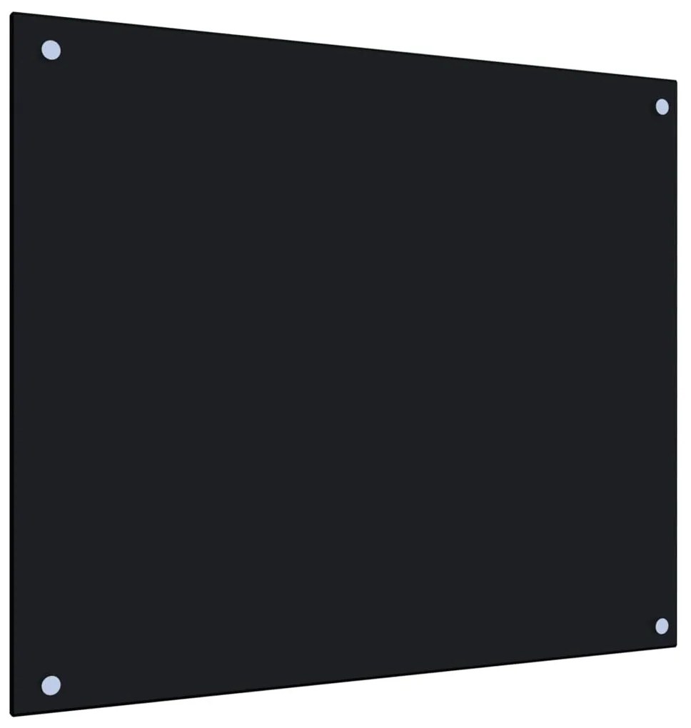 vidaXL Panou antistropi de bucătărie, negru 70x60 cm sticlă securizată