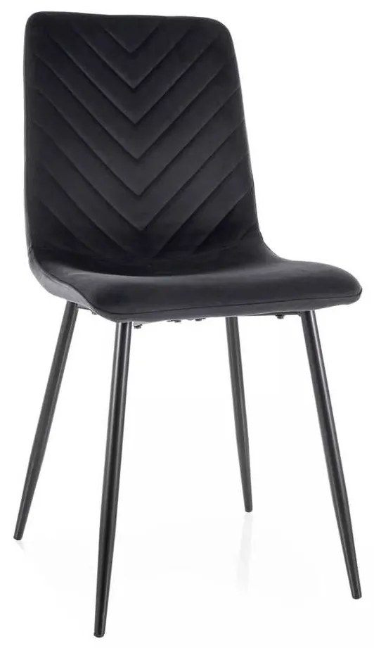 Scaun de bucătărie Freville Velvet, negru