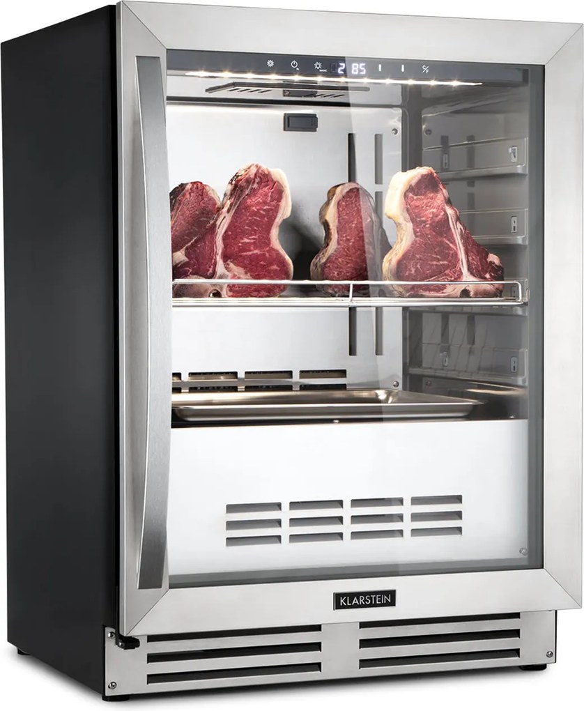 Klarstein Steakhouse Pro, dulap frigorific pentru maturare carne, 1 zonă, 98 l, 1 - 25 ° C, tactil, oțel inoxidabil