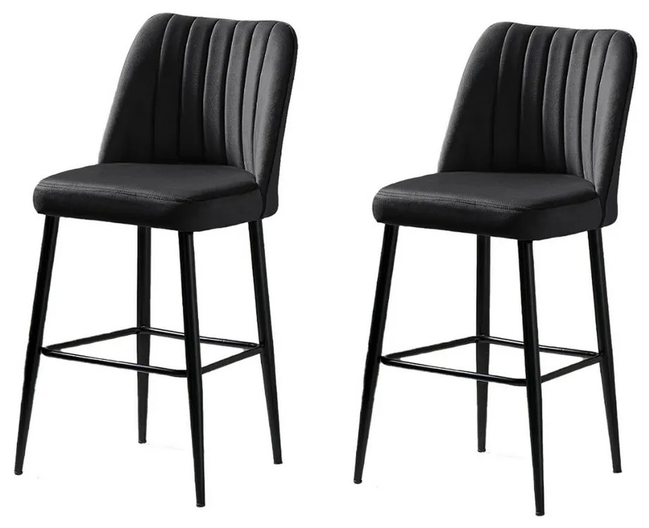 Set de scaune de bar Vento Black and Black, 2 buc., 2 buc.