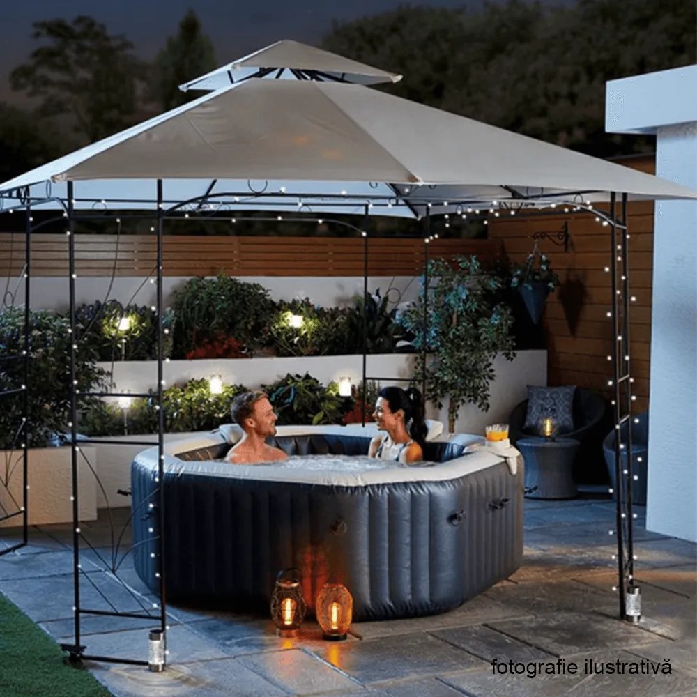Jacuzzi gonflabil, gri/alb, 2-4 pers., 600 l, KAMINO TYP 3