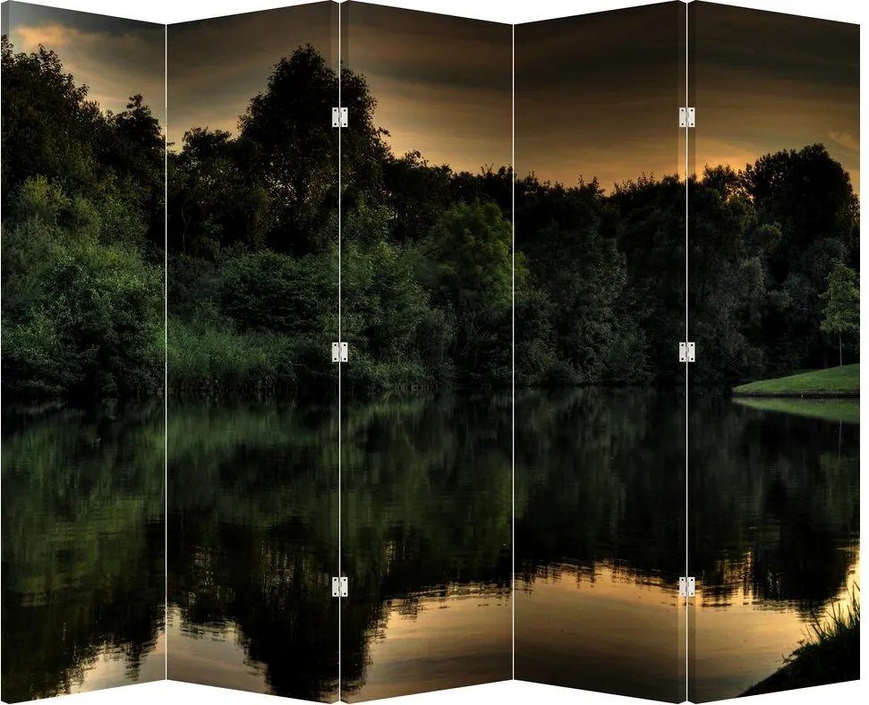 Paravan - lac în pădure (210x170 cm)