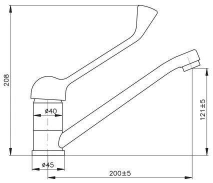 RAV Slezák SA605.0 - Baterie pentru lavoar SAZAVA cu manetă medicală, crom lucios