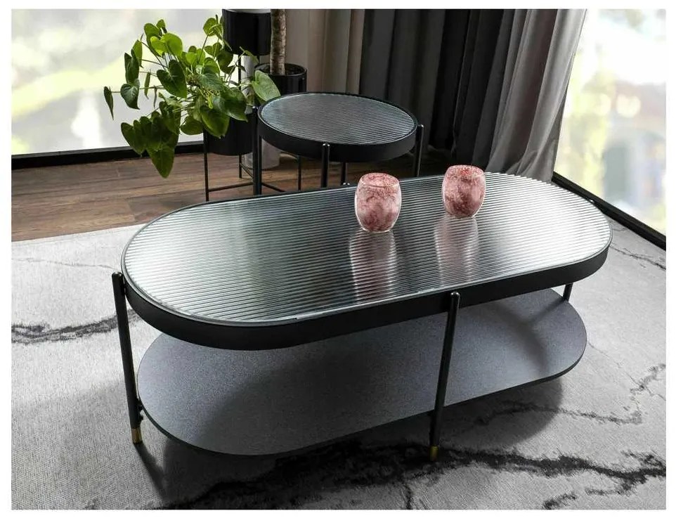 Măsuță de cafea Madone B, alb / negru