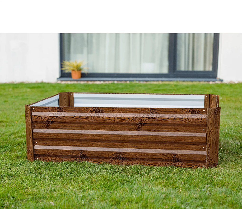 Strat înălţat de grădină, maro, oţel, NONKY TIP 5