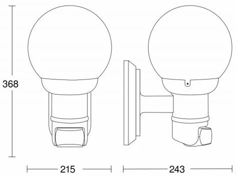 STEINEL 634315 - L 560 S Corp de iluminat perete pro Exterior cu senzor