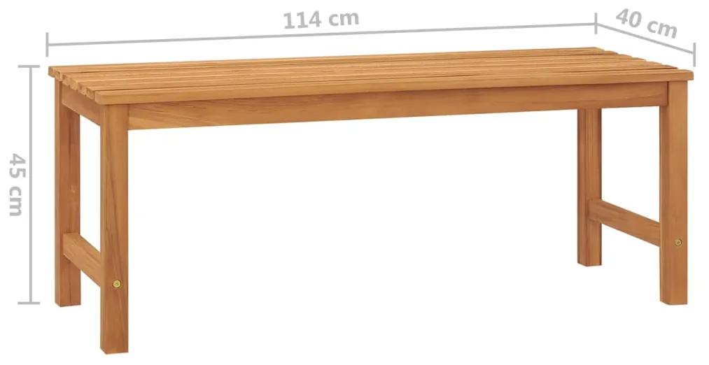 Banca de gradina, 114 cm, lemn masiv de tec 114 x 40 x 45 cm, 1, 1