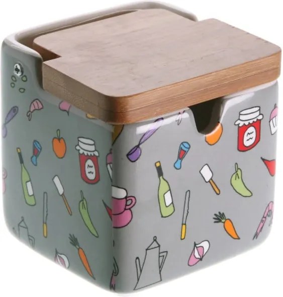 Recipient din ceramică pentru zahăr Versa Cocina, gri