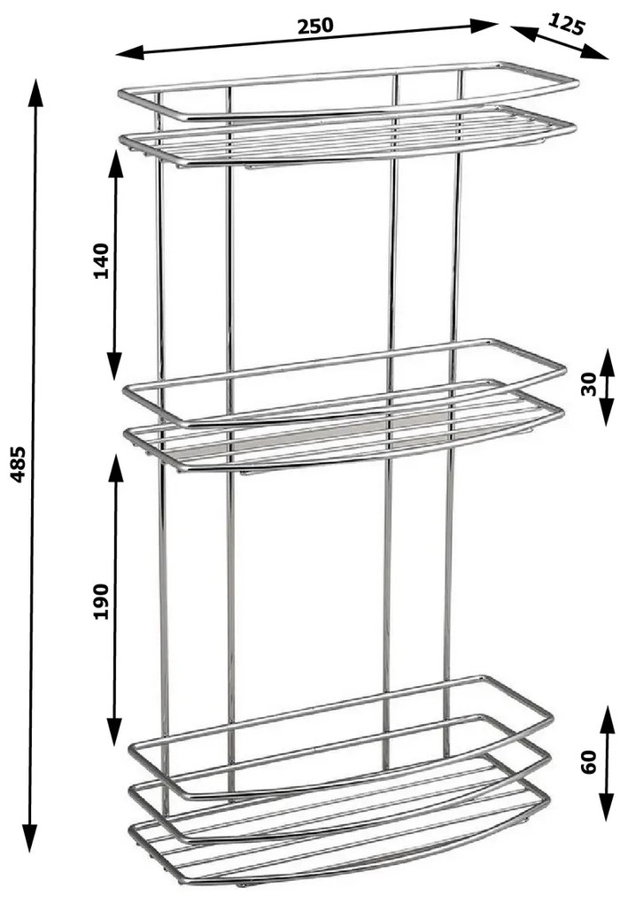 Raft de sârmă AQUALINE 37045 cromat triplu,argintiu