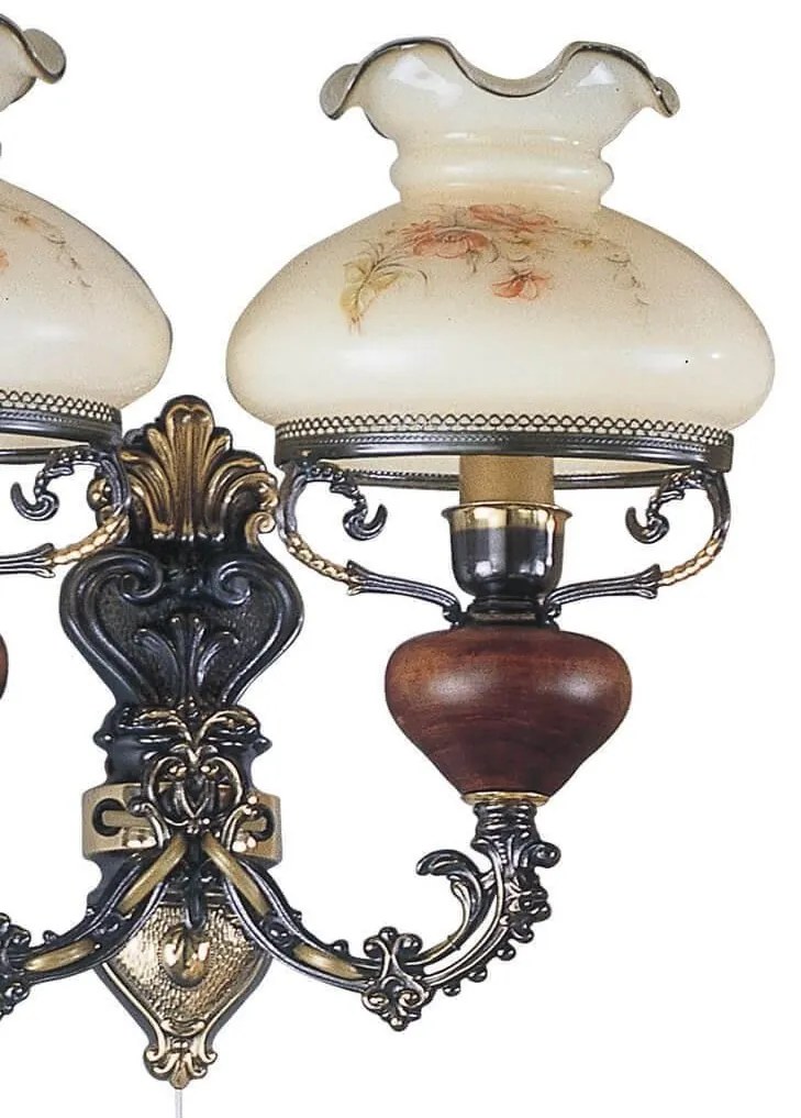 Aplica de perete design italian din alama cu lemn 636