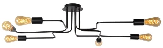 Lustră aplicată Lucide 21112/06/30 LESTER 6xE27/40W/230V negru