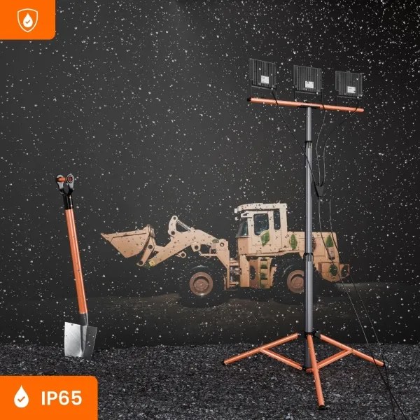 Proiector LED cu stativ 3xLED/50W/230V 4500K IP65 negru/portocaliu
