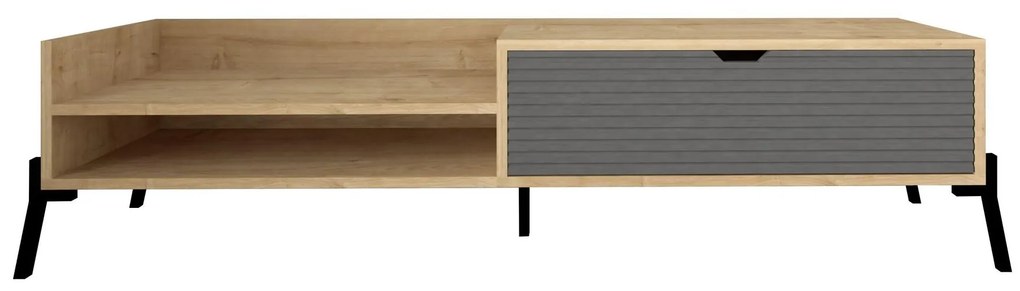 Set mobilier living Tretsilla (Stejar zafir + antracit + negru). 1107150