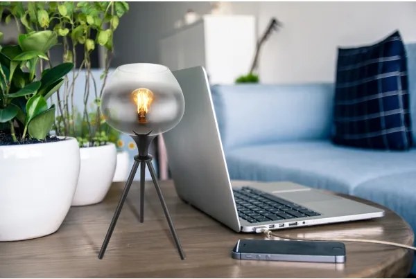 Globo 15548T1 - Lampă de masă MAXY 1xE27/40W/230V neagră
