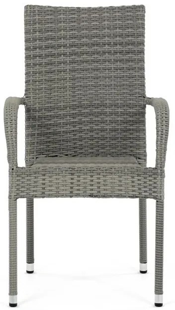 Autronic Scaun de grădină, metal, polyratan, gri,AZ C-S2114 GREY
