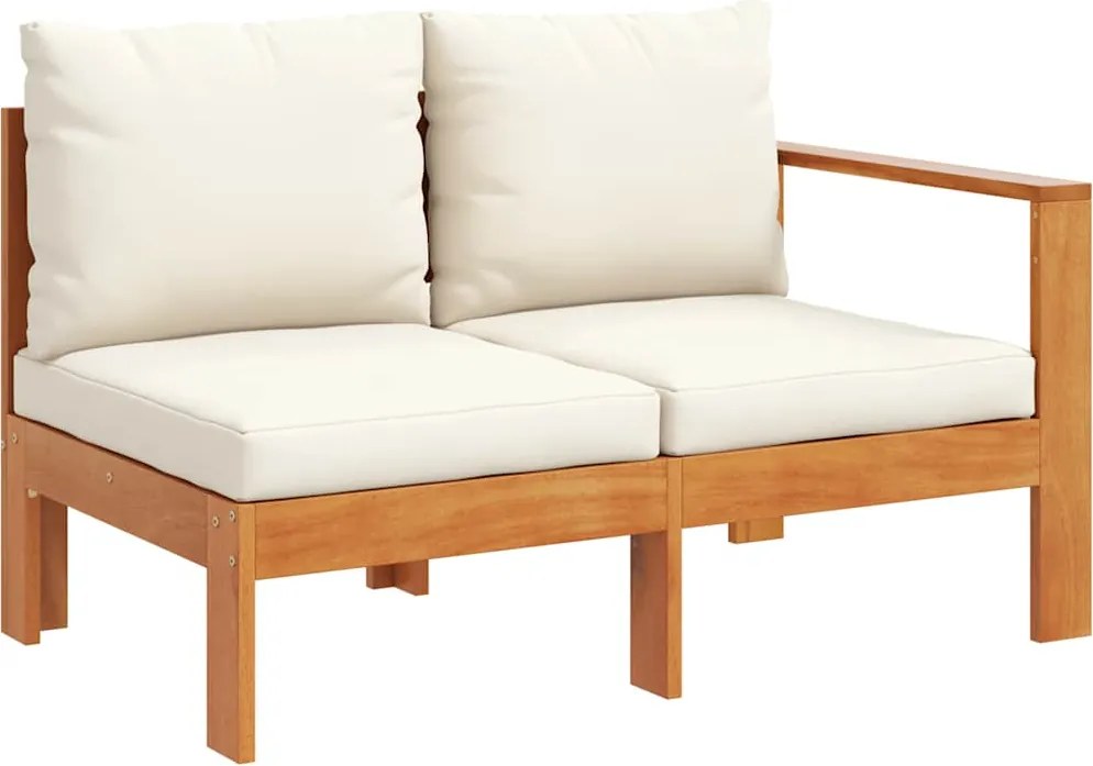 vidaXL Canapea de grădină cu 1 cotieră/2 locuri, lemn masiv de acacia