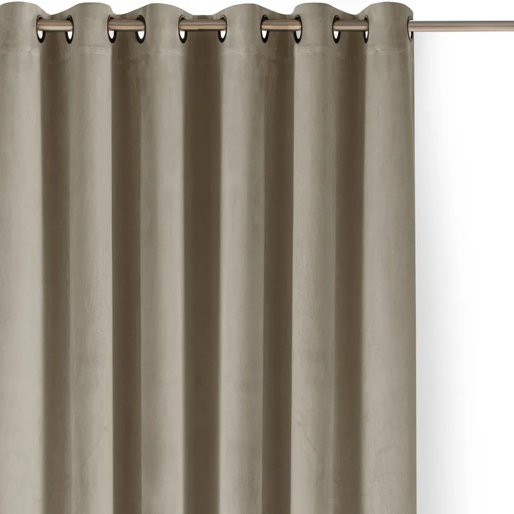 Draperie bej dimout (semi-opacă) din catifea 530x225 cm Velto – Filumi