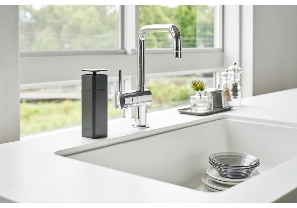 Dozator / dispenser detergent de vase Yamazaki Tower, 250 ml, negru