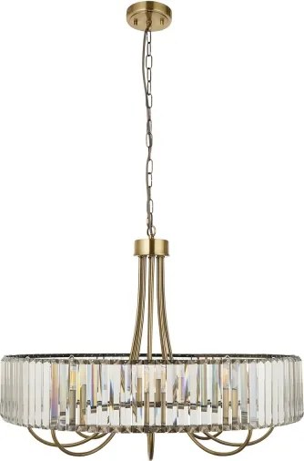 Endon 119611 - Candelabru VISCONTI cu lanț, 8xE14/6W/230V, alamă
