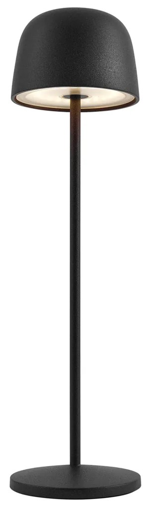 Lampă de masă neagră cu LED reîncărcabilă cu stație de încărcare IP65 - Raika