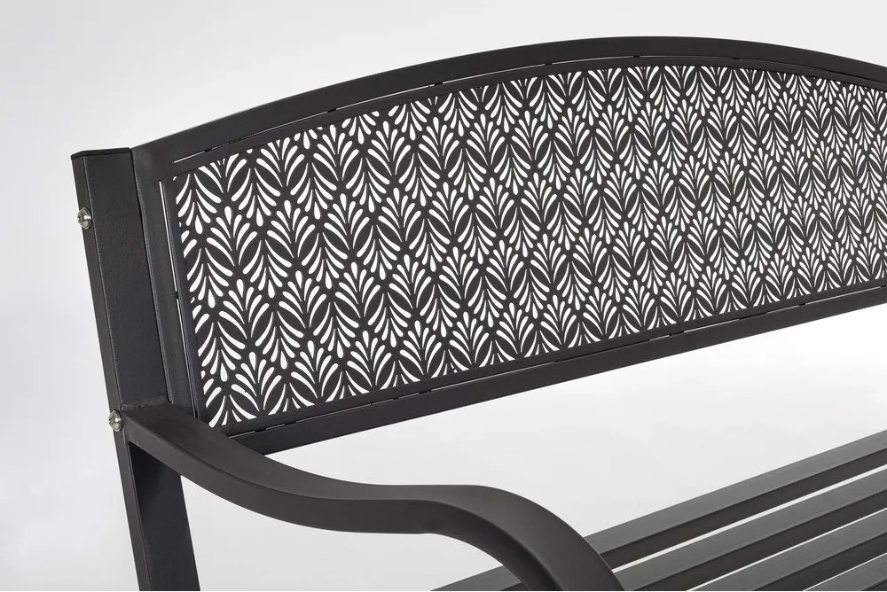 Bancă de grădină gri antracit din metal Lizette – Bizzotto