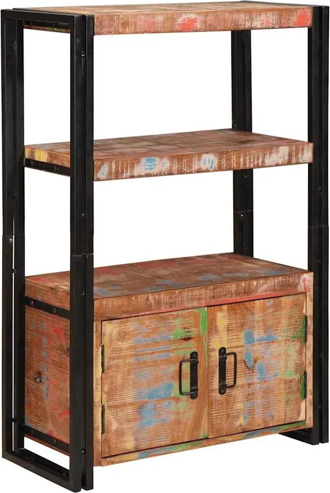 vidaXL Raft cu uși Maro 72 x 33 x 110 cm Lemn masiv recuperat și metal