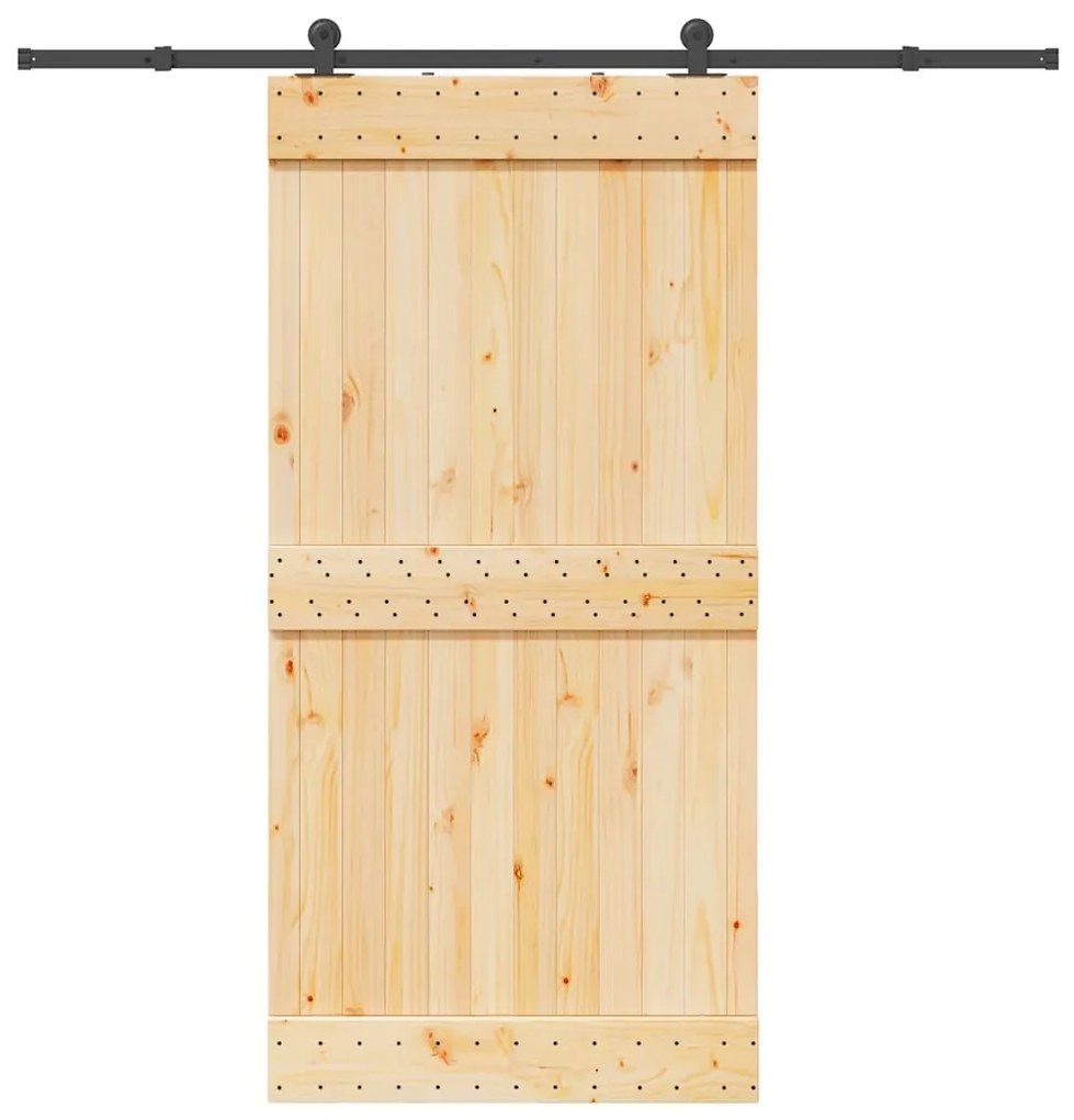 vidaXL Ușă glisantă cu set feronerie, 100x210 cm, lemn masiv de pin
