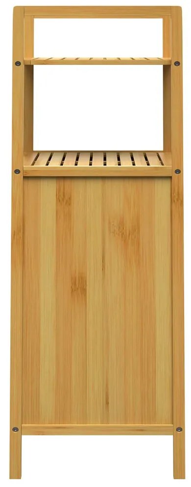 Raft de bambus cu coș de rufe DORIS, 40x30x95cm, maro/crem Casaria