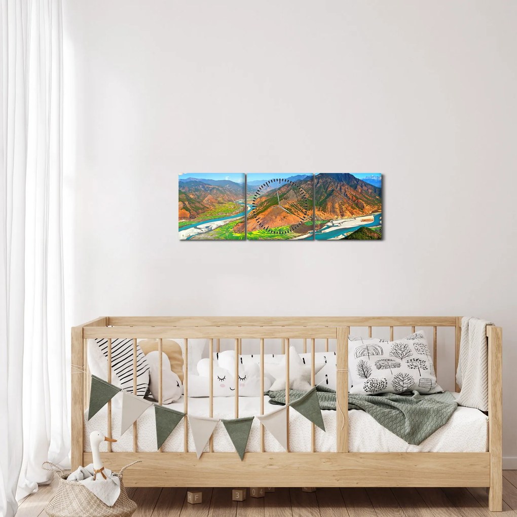 Tablou - Râul Yangtze (cu ceas) (90x30 cm)