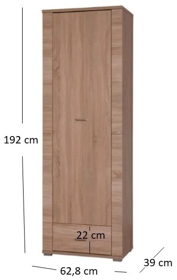 Raft Gwenn 1D1S (Stejar sonoma). 1052920