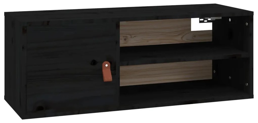 818393 vidaXL Dulap de perete, negru, 80x30x30 cm, lemn masiv de pin