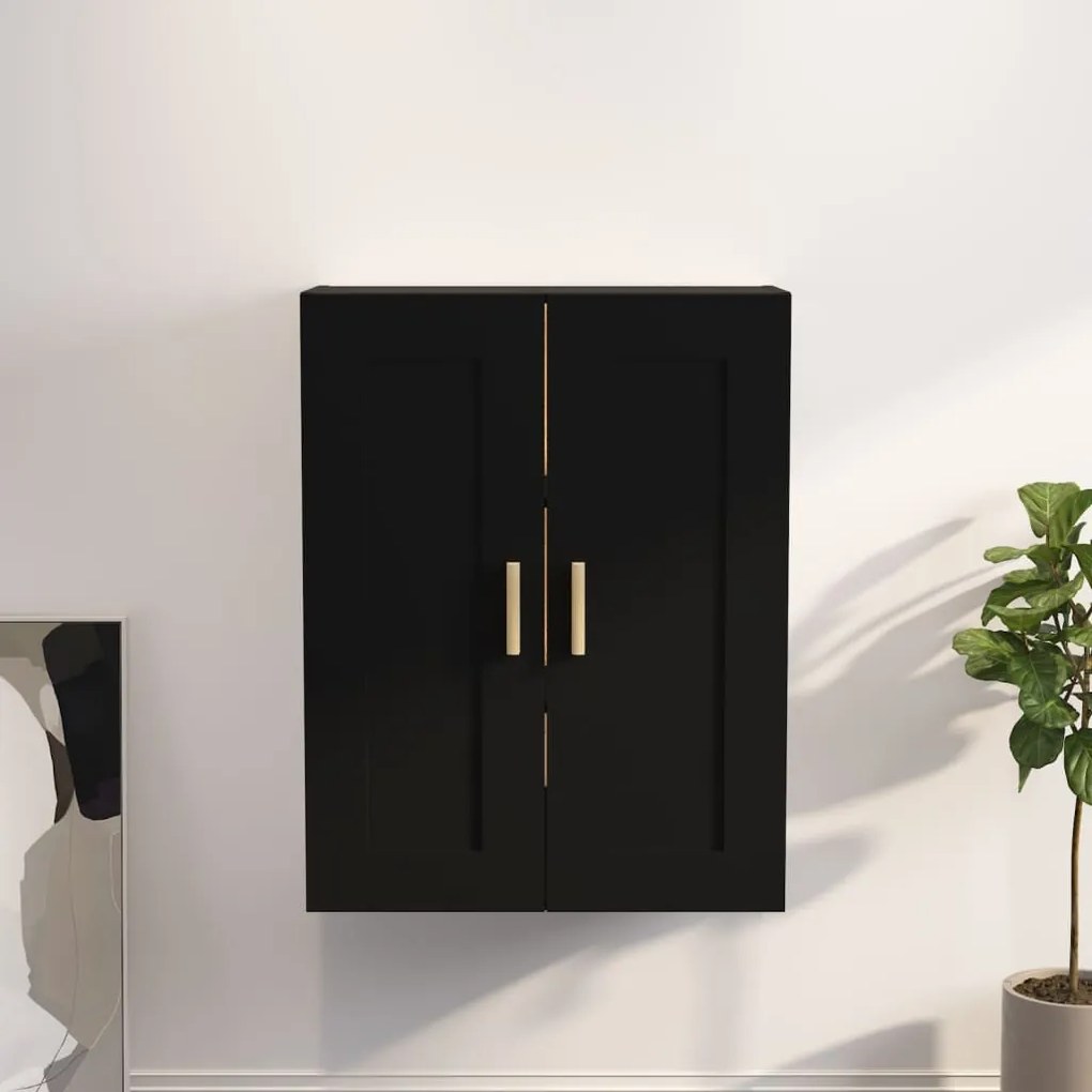 vidaXL Dulap de perete, negru, 69,5x32,5x90 cm, lemn prelucrat