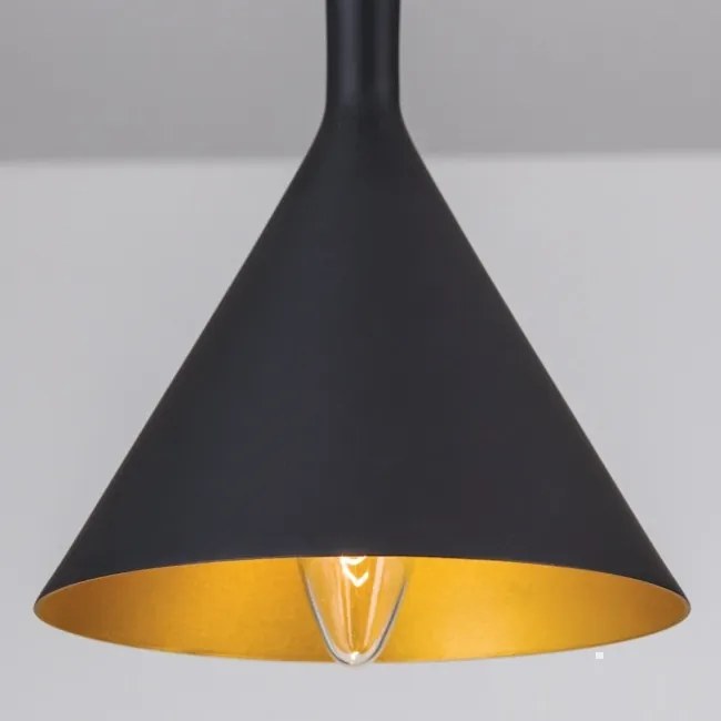 Pendul design industrial Gunda small, negru/ auriu