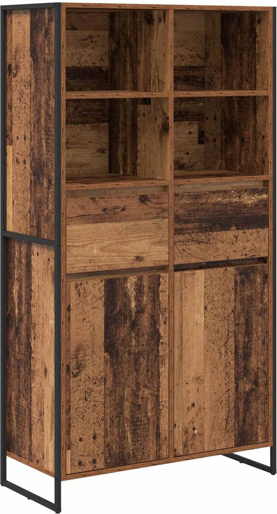 vidaXL Bufet 2 pcs Lemn Vechi 81 x 36 x 150.5 cm Lemn compozit