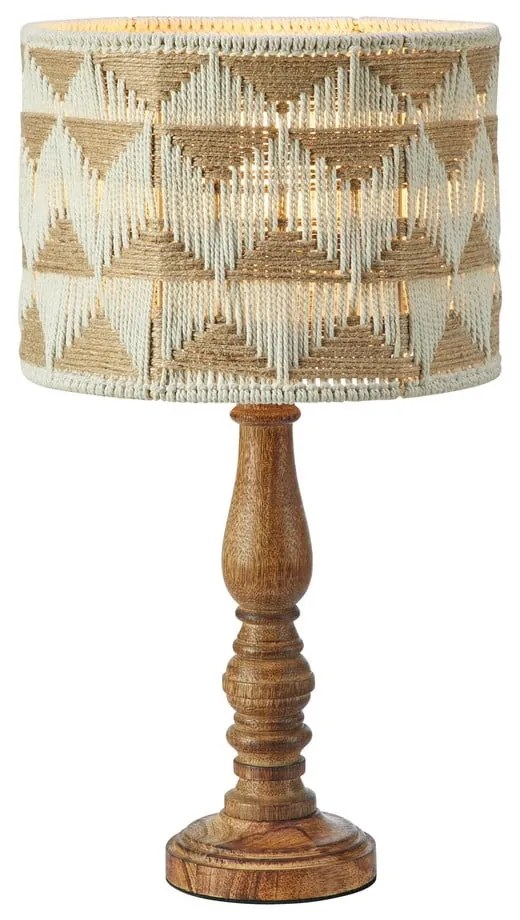 Veioză maro/în culoare naturală cu abajur textil/cu abajur din iută (înălțime 45 cm) Ano – Markslöjd