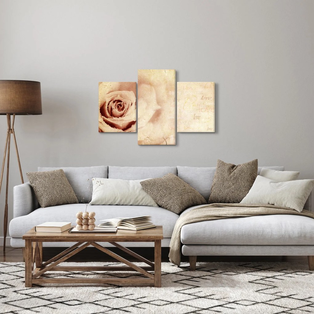 Tablou - floare de trandafir pentru îndrăgostiți (90x60 cm)