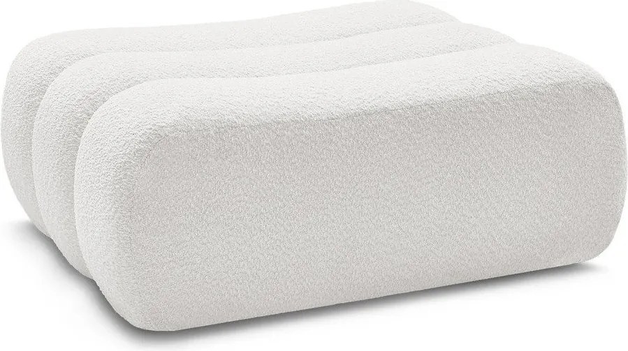 Taburet alb cu tapițerie din țesătură bouclé Azra – Bobochic Paris