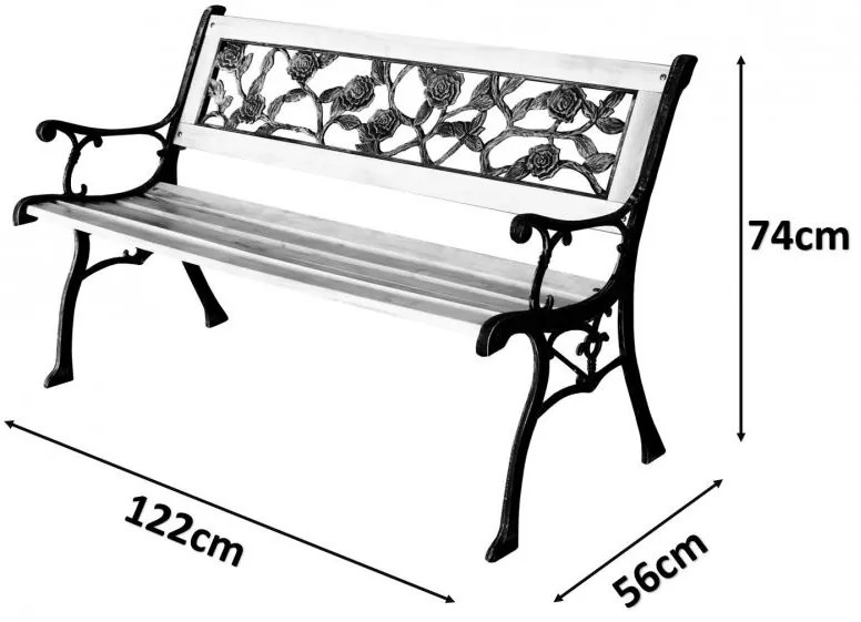 ShopJK BANCĂ DE GRĂDINĂ 122 X 56 X 74 CM MEB2769