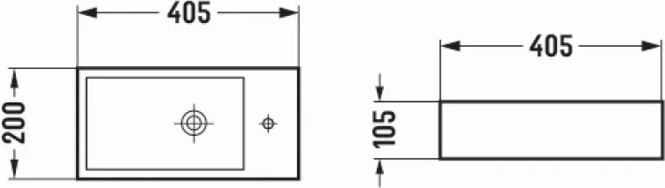 Mexen Inez chiuvetă pe blat stânga 40 x 20 cm, albă - 21484000L